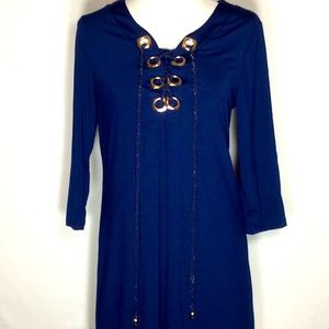 Comfortable Slip On Dress w/Gold Accents